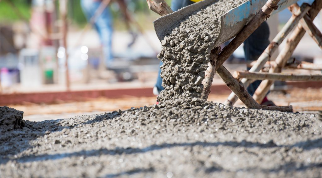 Concrete being poured on site